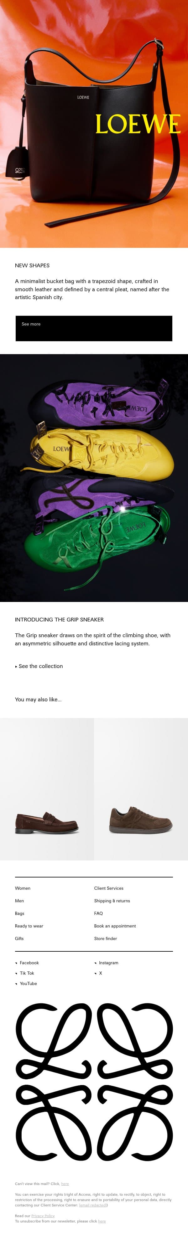 Bilbao email from Loewe screenshot