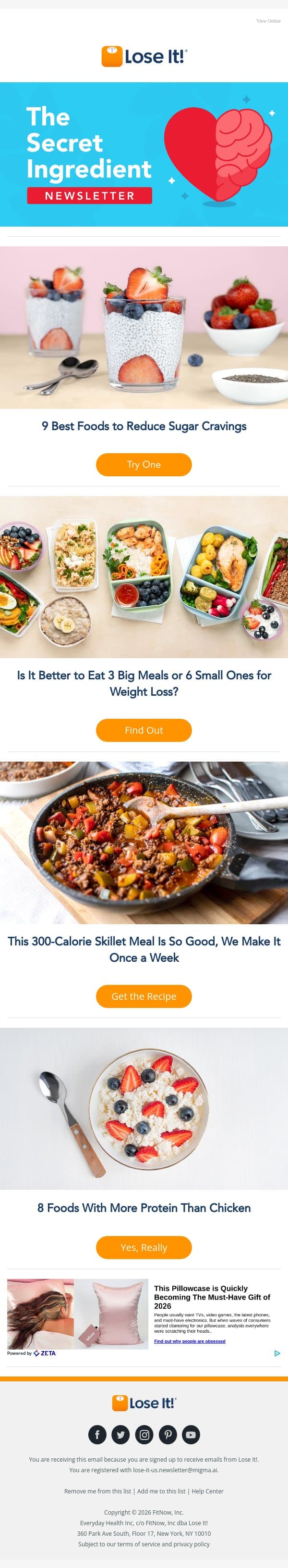 Craving Sugar? Eat These Foods Instead email from Lose It! screenshot