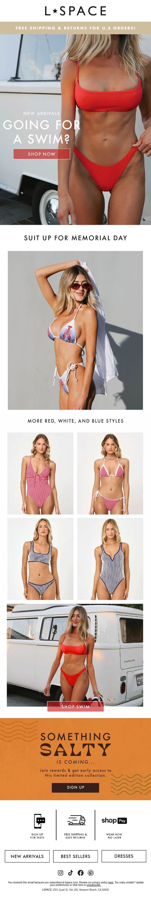 These New Bikinis Don't Miss email from L*Space screenshot