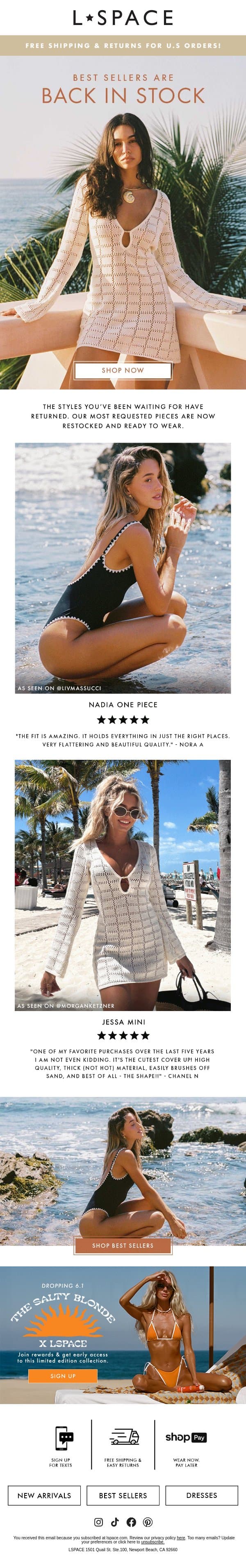 These Faves Are So Back...😍 email from L*Space screenshot
