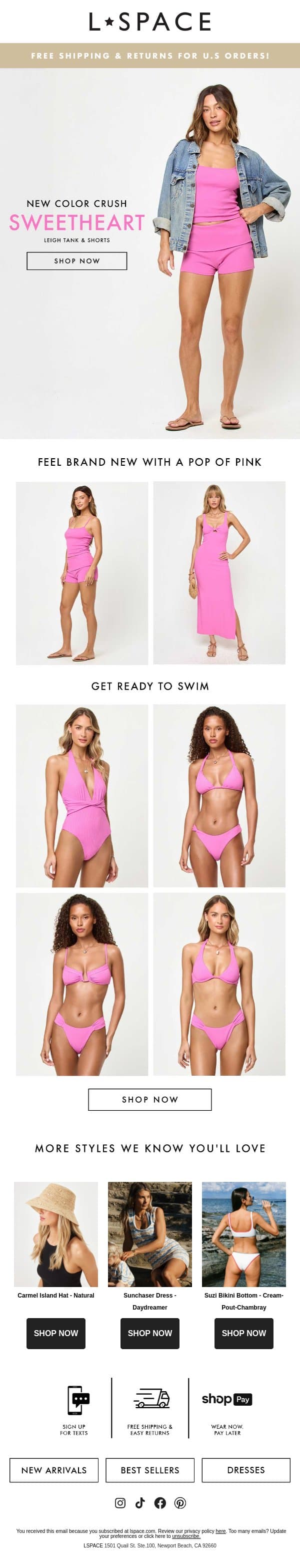 It's A Pink Party 💕 email from L*Space screenshot