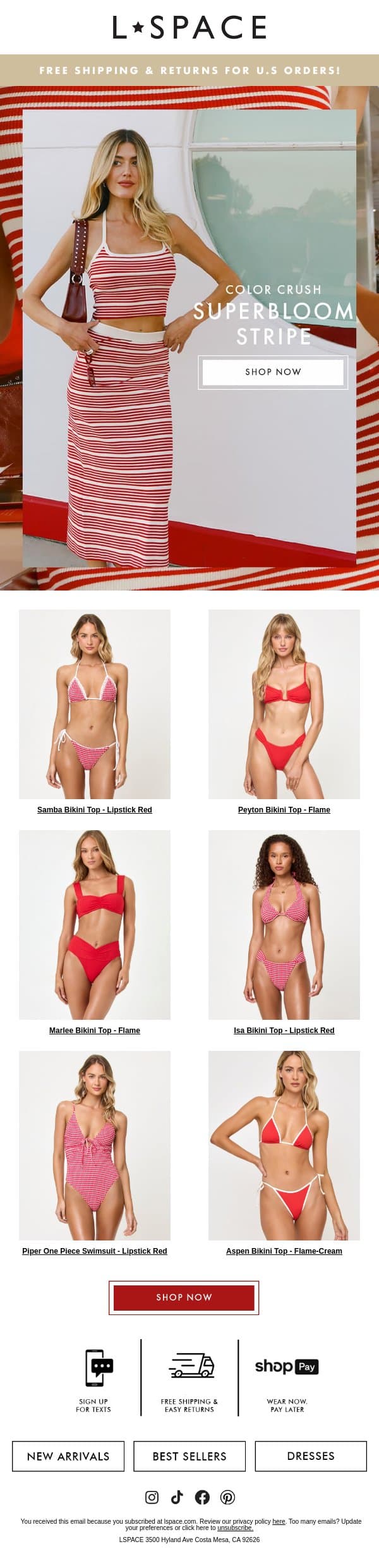 Your New Fave Set Inside 👀 email from L*Space screenshot