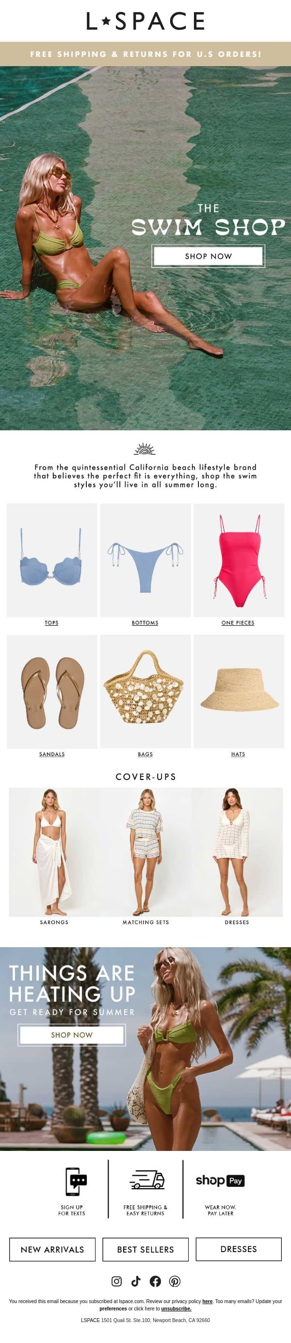 The Swim Shop 👙 email from L*Space screenshot