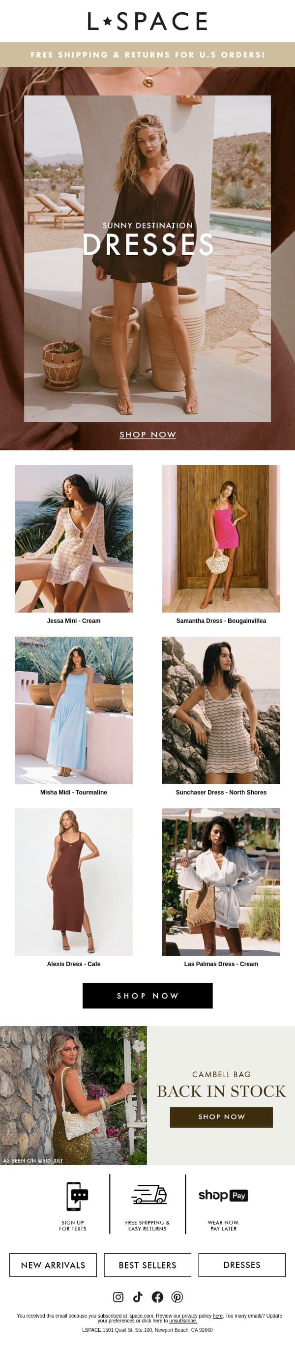7 Dresses You Need This Summer email from L*Space screenshot