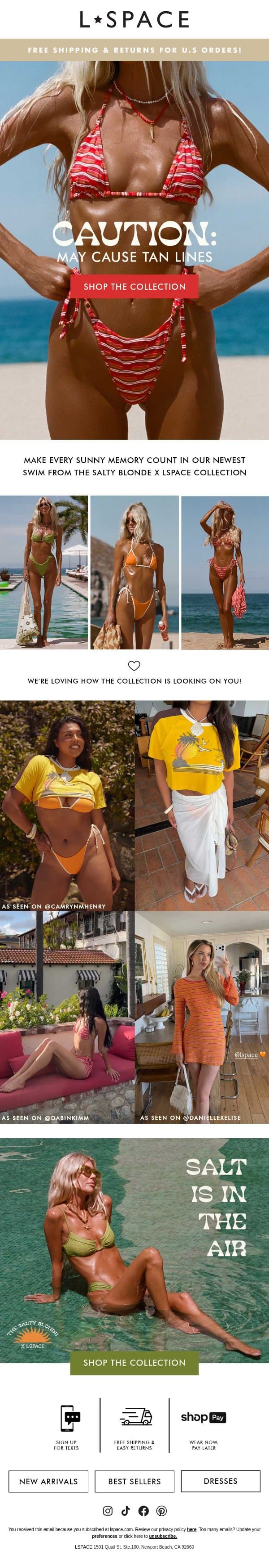 Here for a good time, not a long time. email from L*Space screenshot