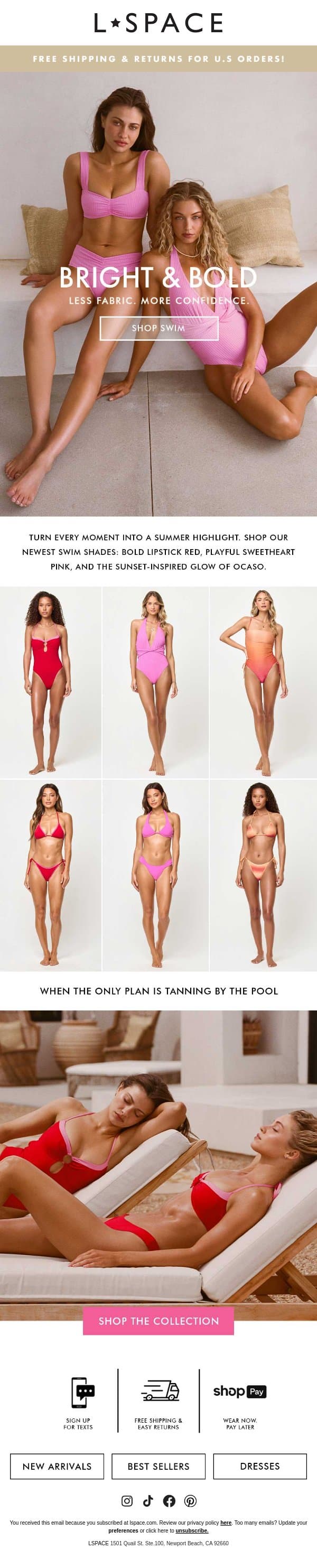 Turn Up The Color 👙 email from L*Space screenshot
