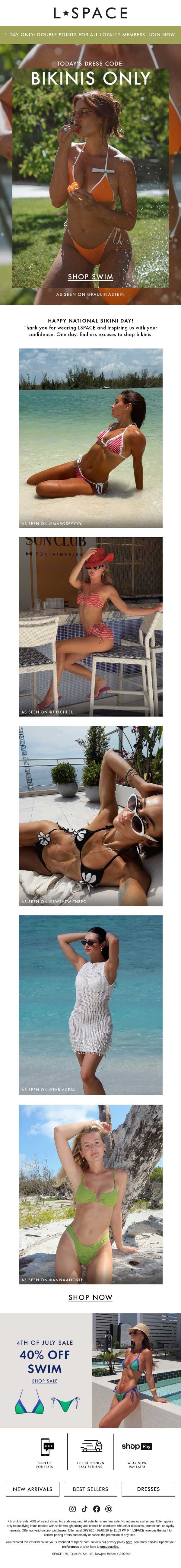 Consider this your sign to buy the bikini... email from L*Space screenshot
