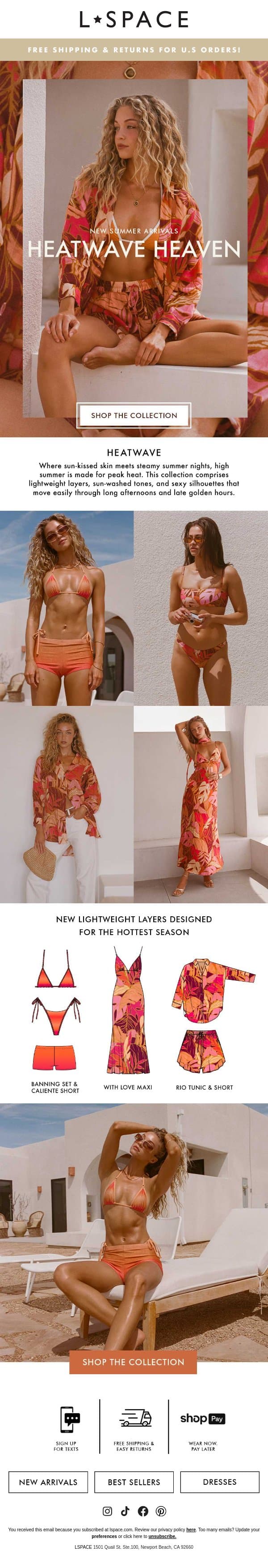 Just Dropped: Heatwave email from L*Space screenshot