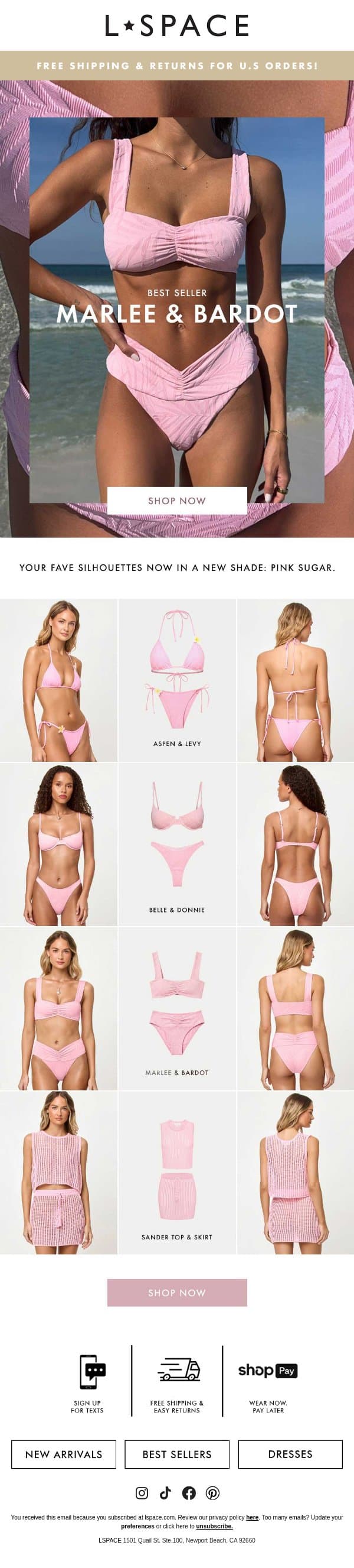 NEW! Pink Sugar Swim 💕 email from L*Space screenshot