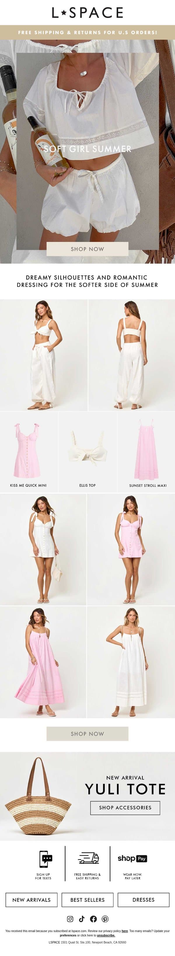 New Girly Things 🎀 email from L*Space screenshot