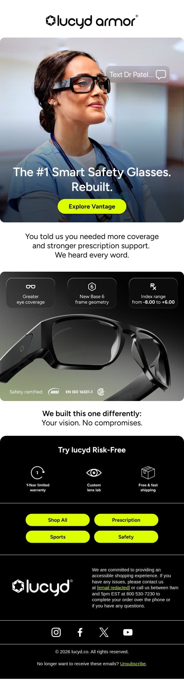 We rebuilt the #1 smart safety glass email from Lucyd screenshot