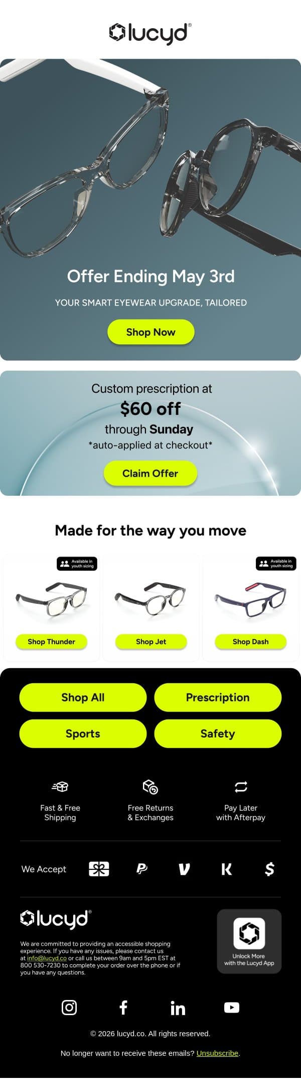 Your lens offer ends soon ⏳ email from Lucyd screenshot