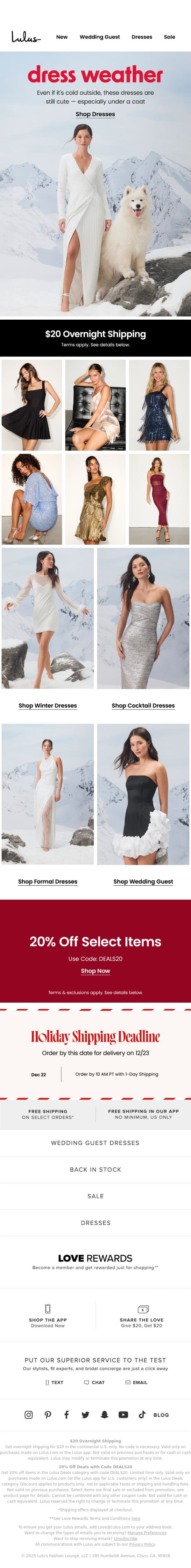 Cute Winter Dresses 💖 email from Lulus screenshot