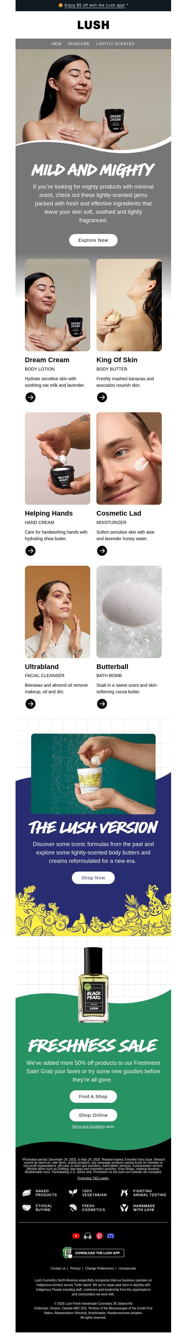 Lightly-scented gems 💖 email from Lush screenshot