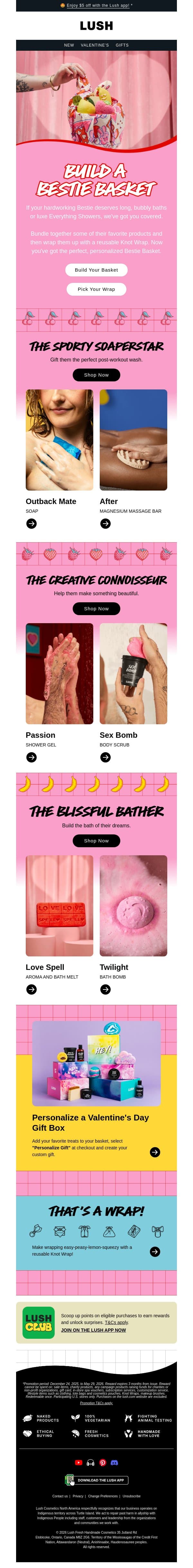 💑 Valentine's Is for Besties email from Lush screenshot