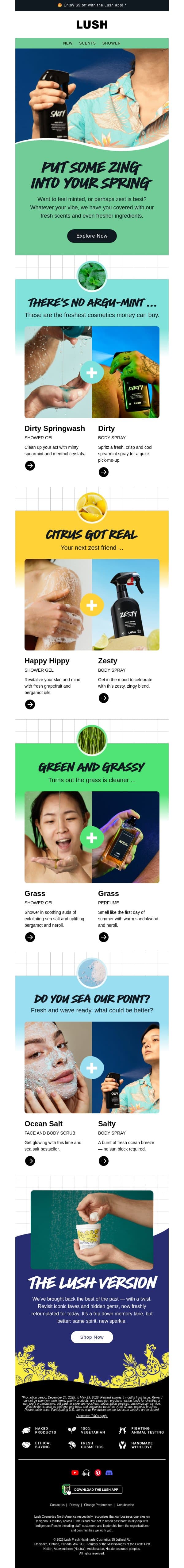 🌿 Get fresh with us email from Lush screenshot