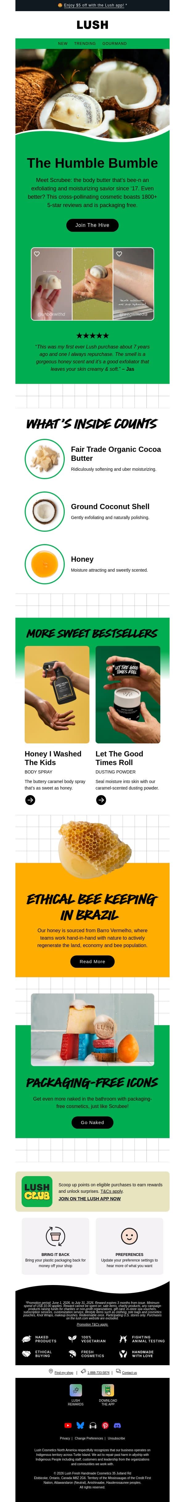 Spotlight on: Scrubee email from Lush screenshot