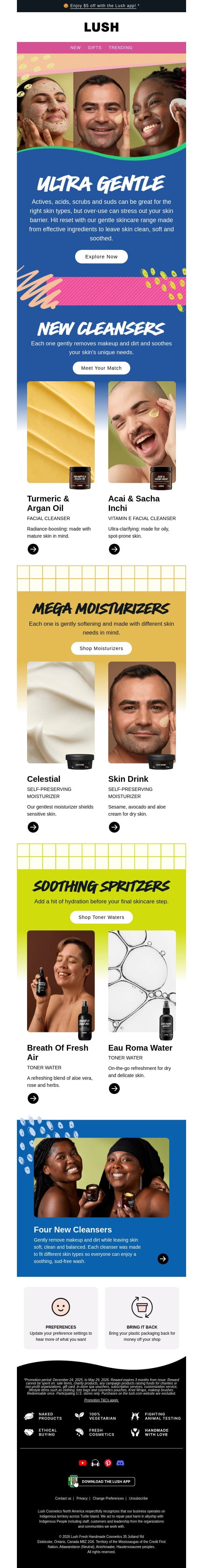 💆 New stress-free skincare email from Lush screenshot