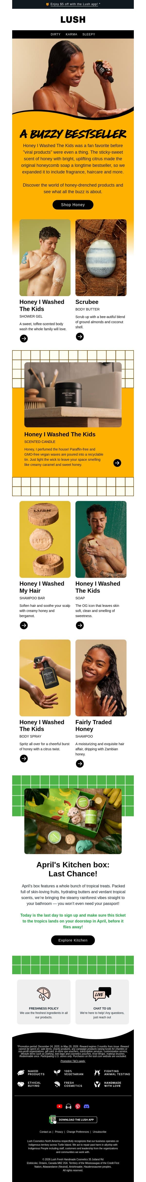 Uh-huh honey 🍯 email from Lush screenshot