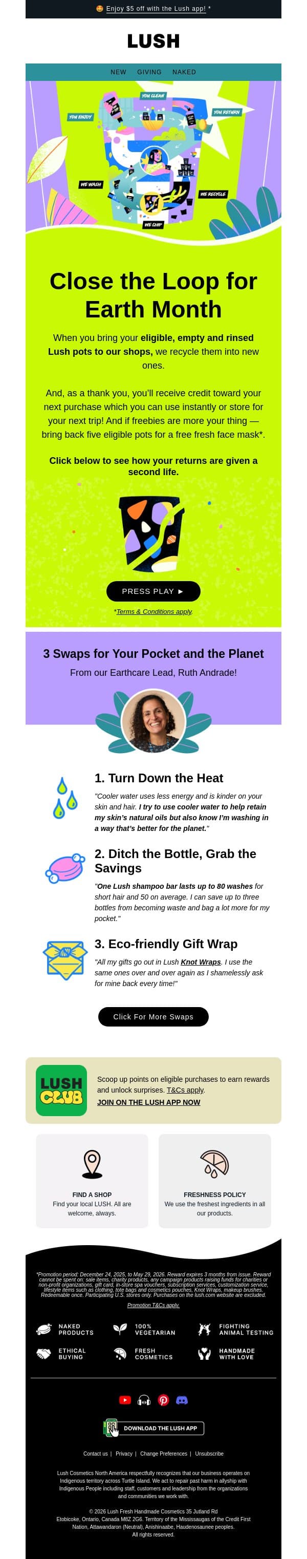 The secret life of a Lush pot email from Lush screenshot