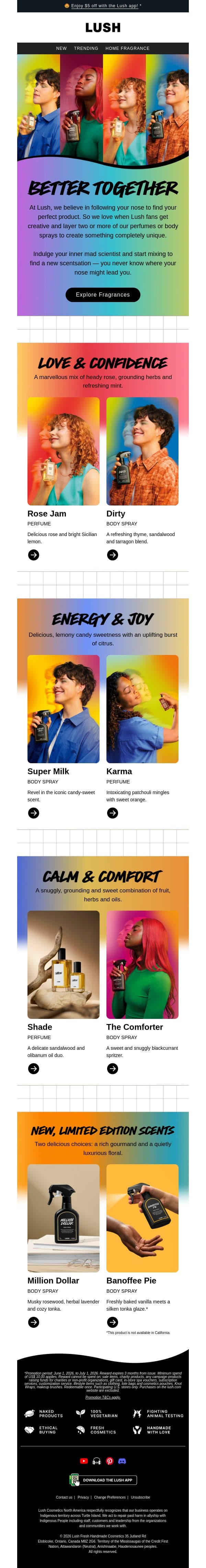 💫 Layering just makes good scents email from Lush screenshot