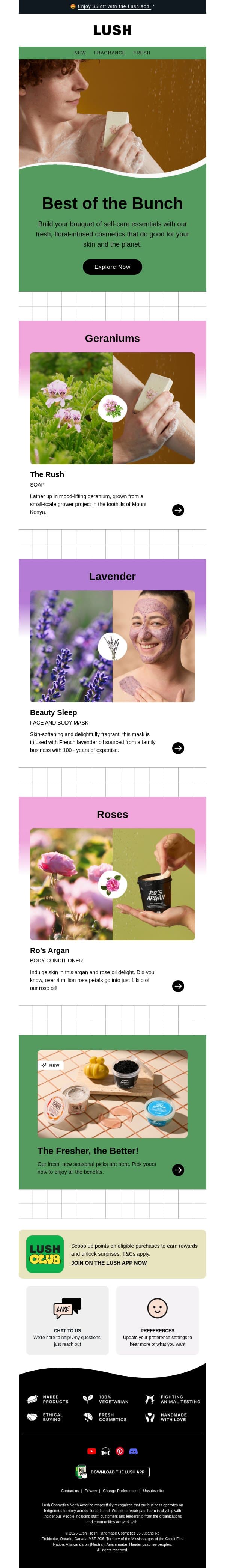 Stop and smell the flowers 💐 email from Lush screenshot