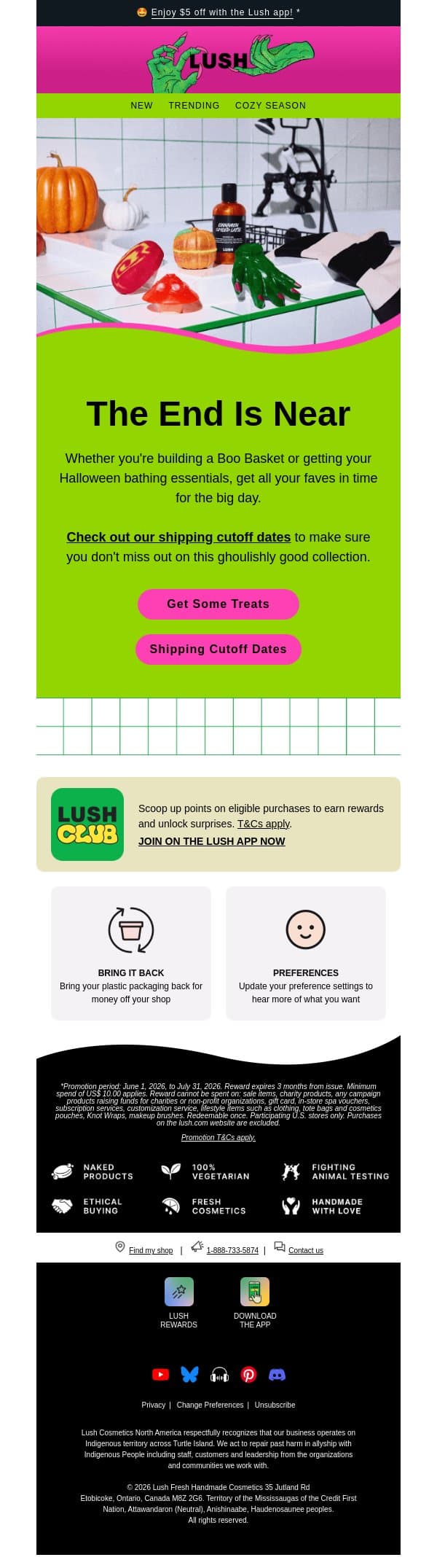 🎃 Don't miss out on Halloween email from Lush screenshot