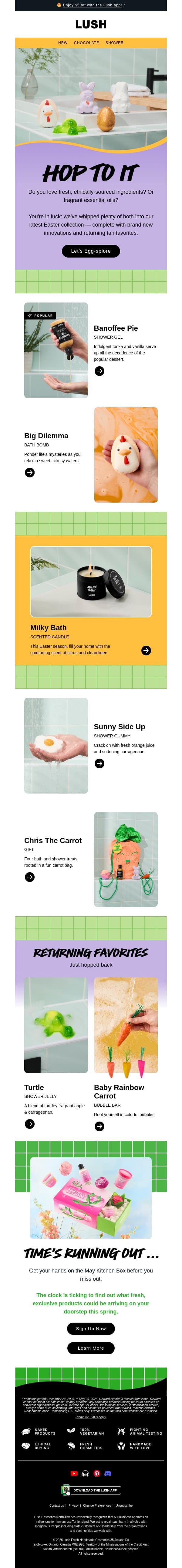 Easter freshness: cracked 🐣 email from Lush screenshot