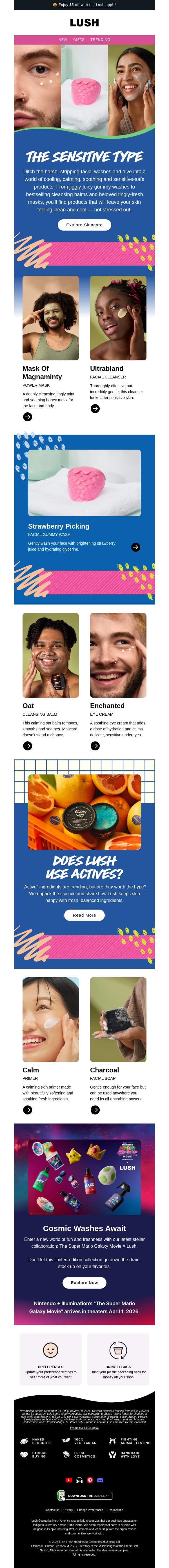 💆 Sensitive skin is safe with us email from Lush screenshot