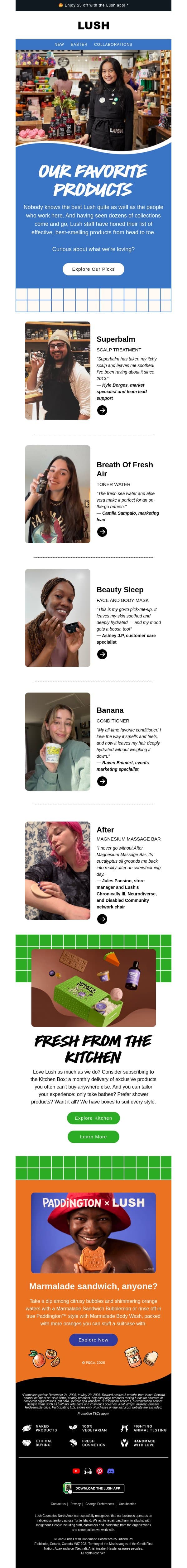 Staff Favorites 🌟 email from Lush screenshot
