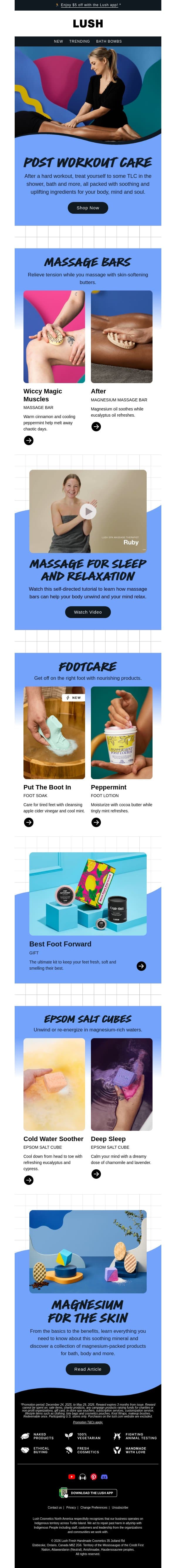 💪 Post workout products email from Lush screenshot