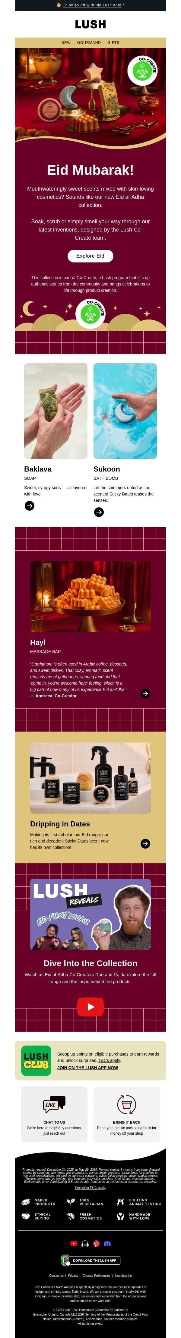 Share some sweetness email from Lush screenshot