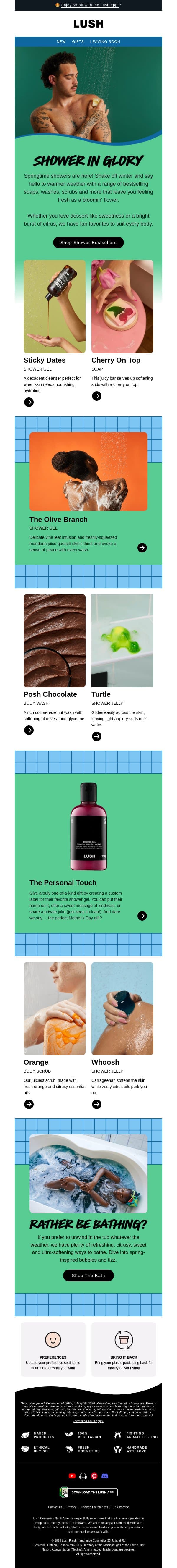 Best in show(er) 🚿 email from Lush screenshot