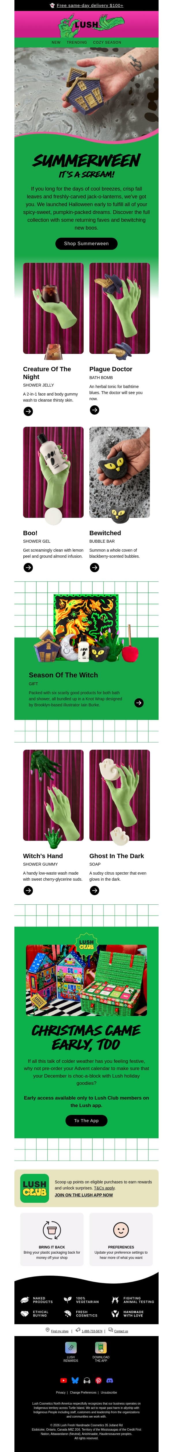 Sick of summer? 🎃 email from Lush screenshot