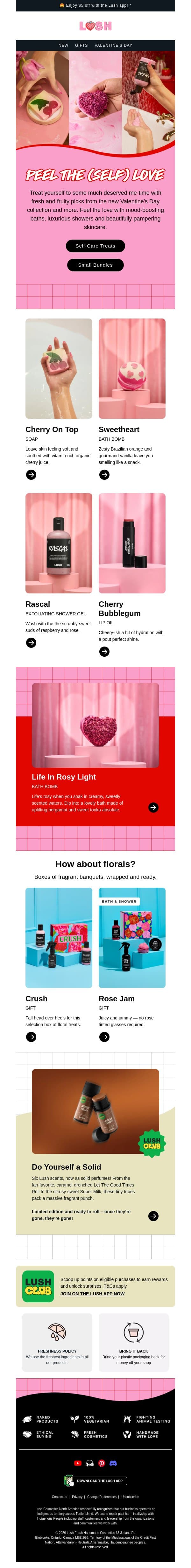 🍒 Peel the (self) love email from Lush screenshot