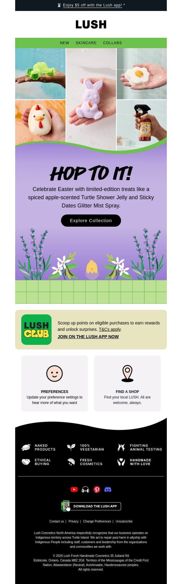 🐰 Easter is here and … email from Lush screenshot