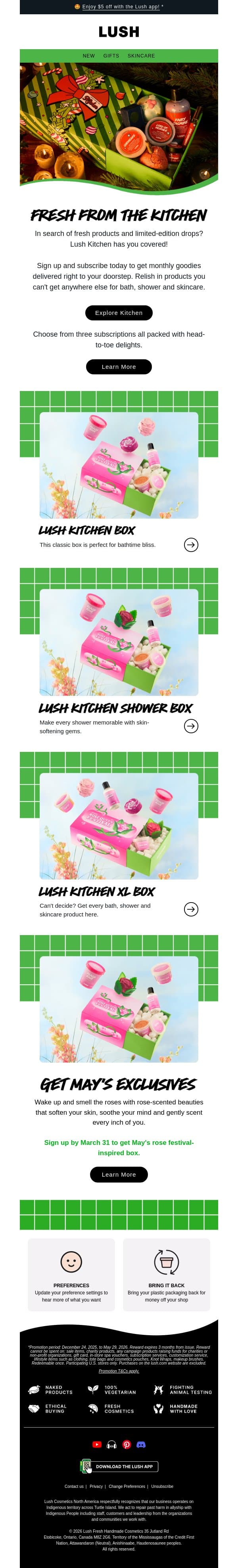 📦 Lush Kitchen Exclusives email from Lush screenshot