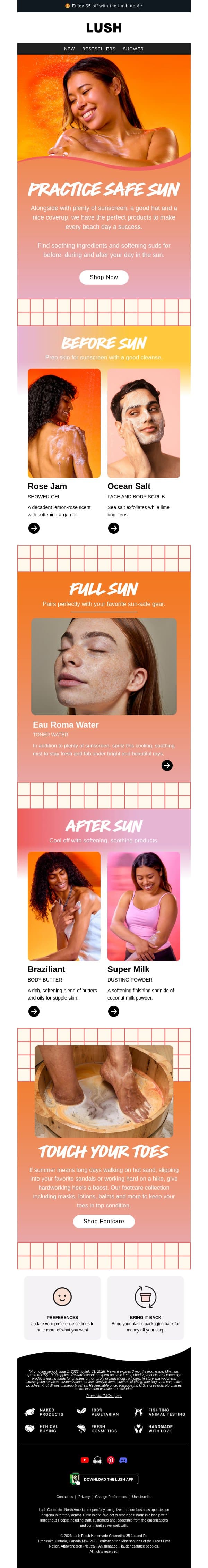 Beach for the sky 🏖️ email from Lush screenshot