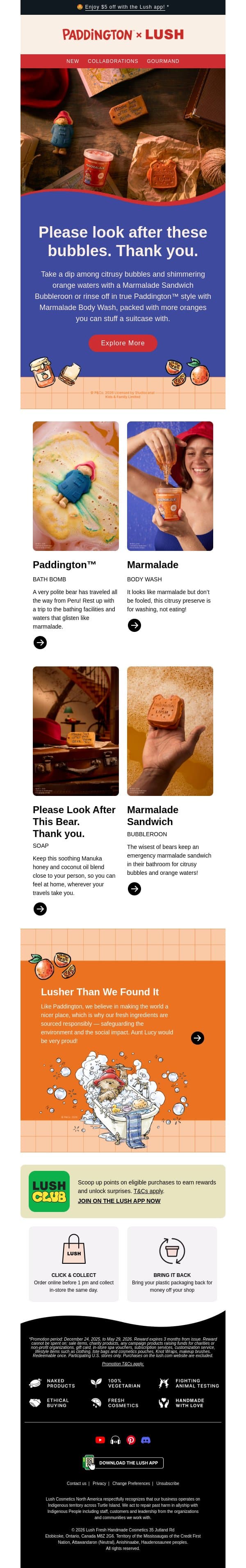 Marmalade Sandwich Bubbleroon, anyone? 🍊 email from Lush screenshot
