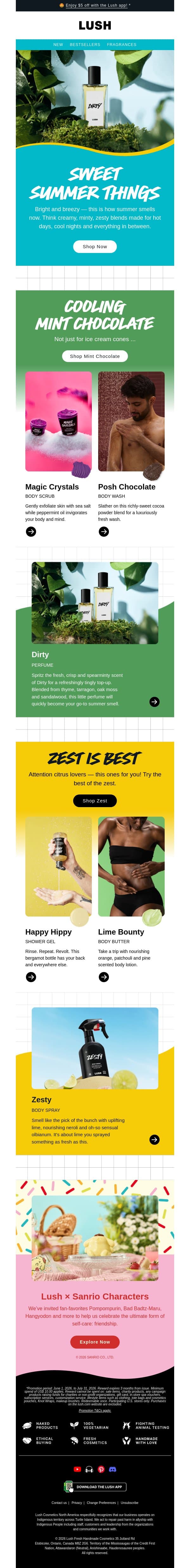 🌴 Smells like summer email from Lush screenshot