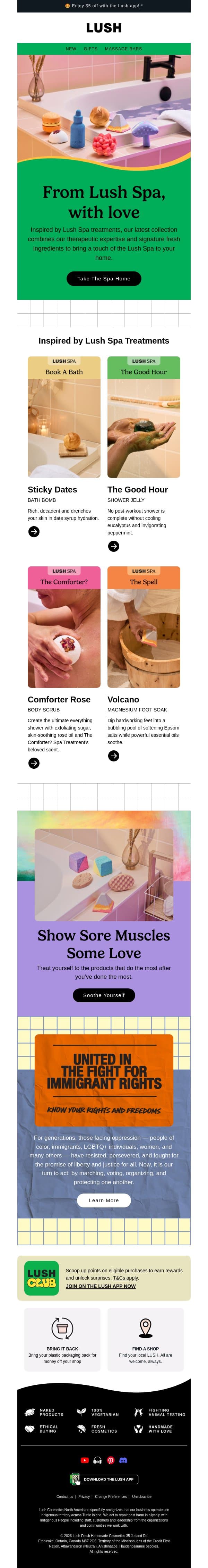 Bring the Lush Spa home 💆 email from Lush screenshot