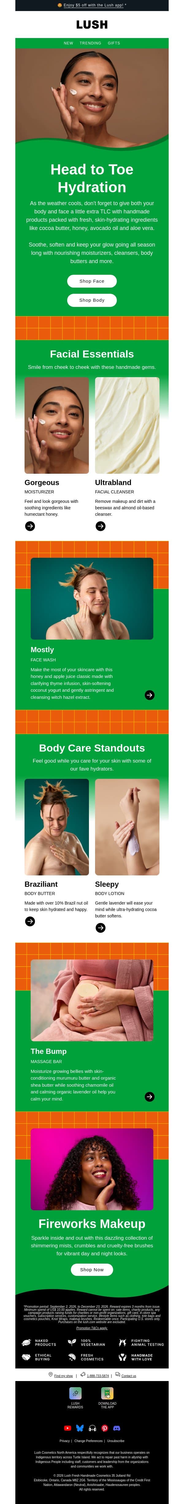 Explore skincare that cares 💕 email from Lush screenshot