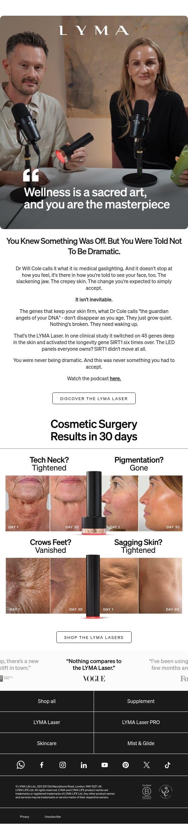 A Doctor Finally Said It Out Loud email from LYMA screenshot
