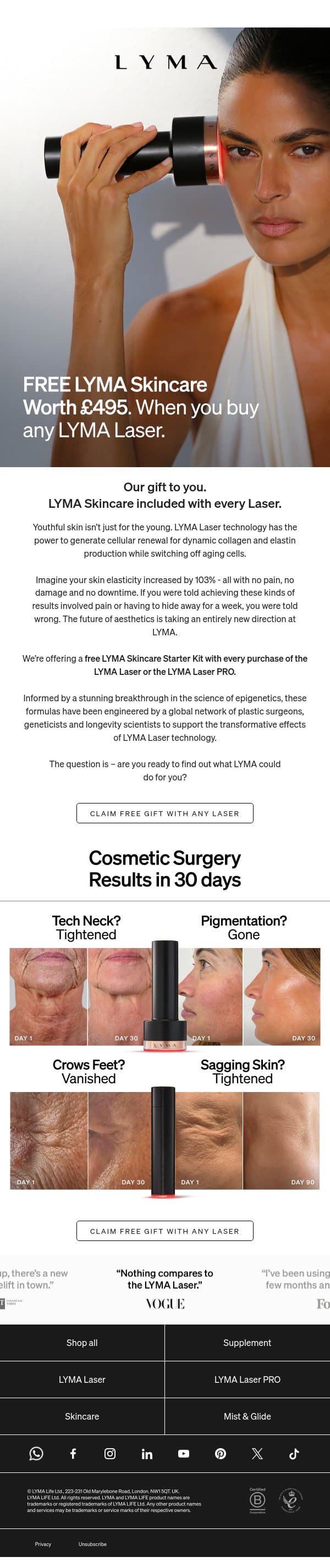 Our gift to you this weekend email from LYMA screenshot