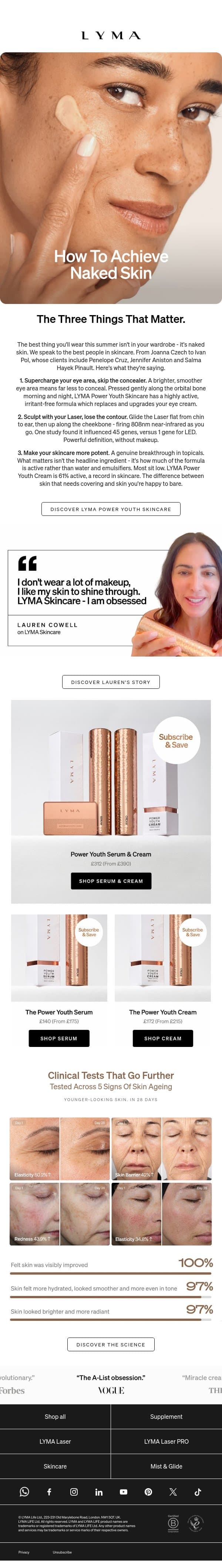 Skip The Concealer This Summer. email from LYMA screenshot