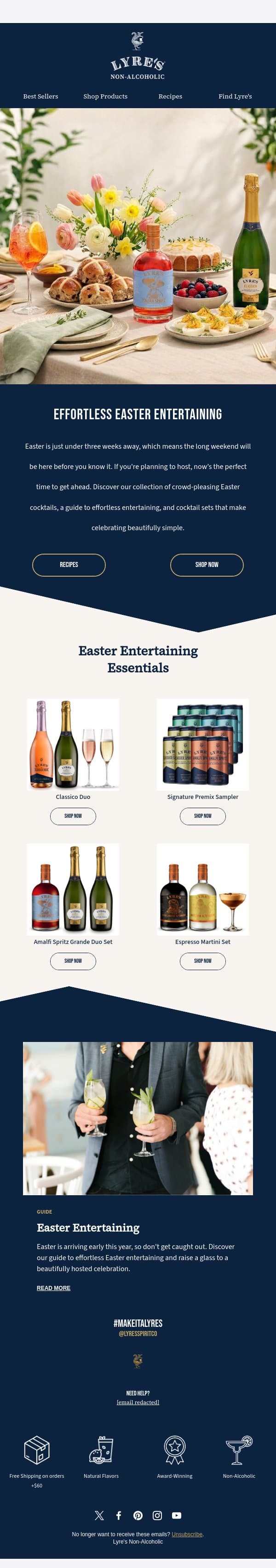 Easter Is Closer Than You Think 🐣 email from Lyre's screenshot