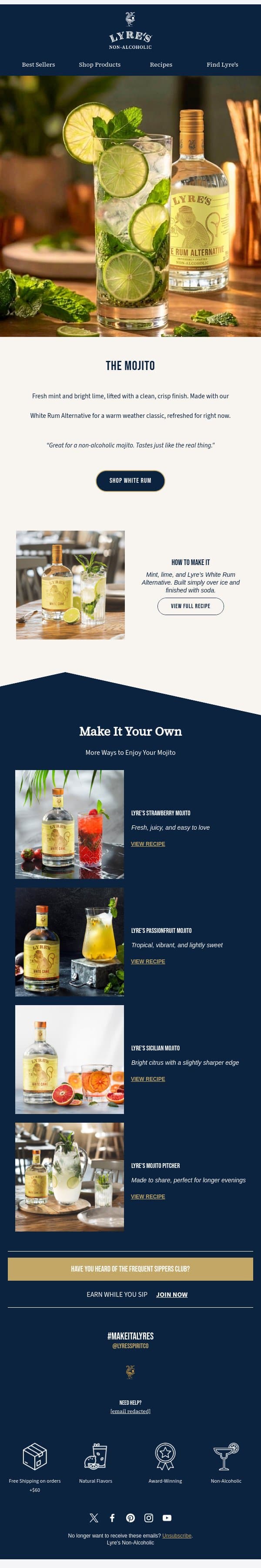 One Perfect Serve: The Mojito email from Lyre's screenshot