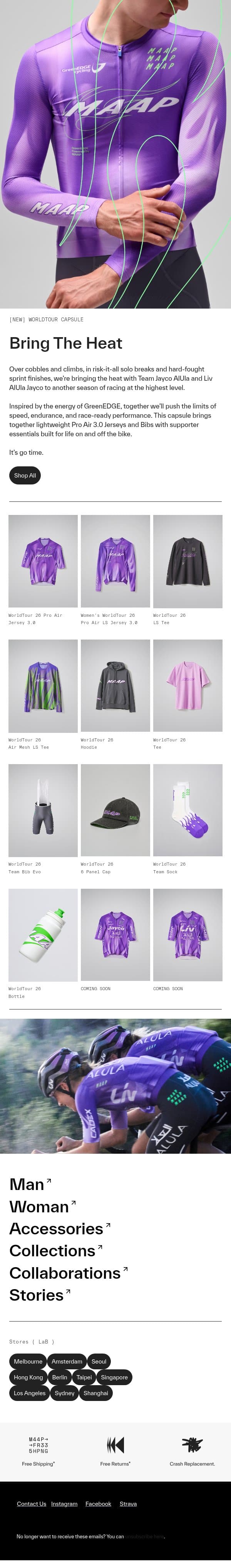 The 2026 WorldTour Capsule is here email from MAAP screenshot