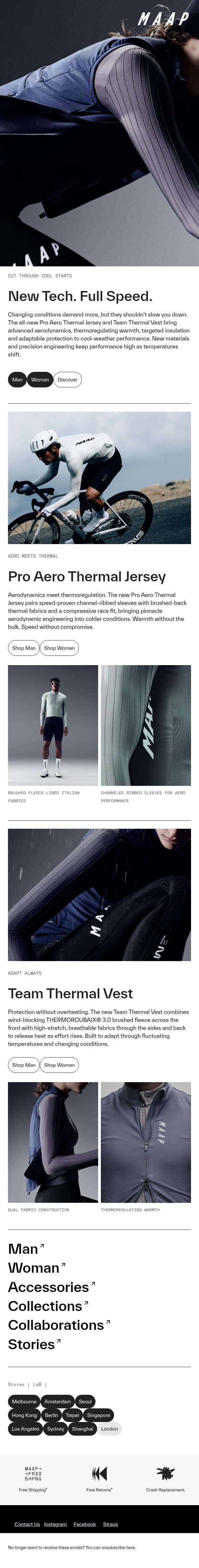 ALL-NEW: Pro Aero Thermal Jersey email from MAAP screenshot