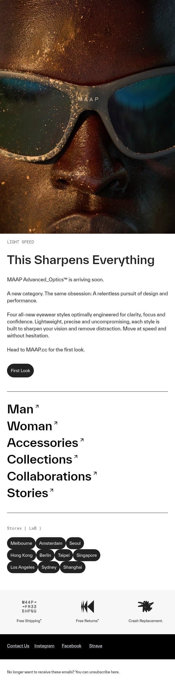 Advanced_Optics™. Arriving Soon. email from MAAP screenshot
